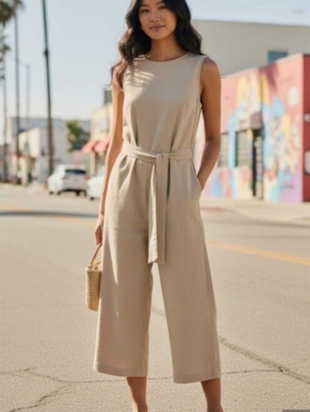 ZARA Sleeveless Jumpsuit With Tie Front - Picture 11 of 11